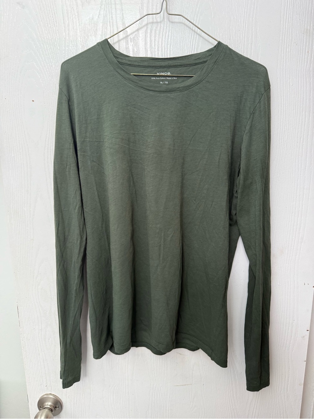W’s XL Vince Women’s Long-Sleeve Crew Neck Shirt - Olive